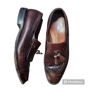Allen Edmonds Brown Leather Arlington Tassel Wingtip Shoes size 9
